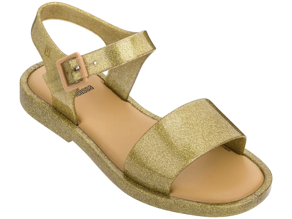 Mel Mar Golden Glitter Buckle Sandals For Girls