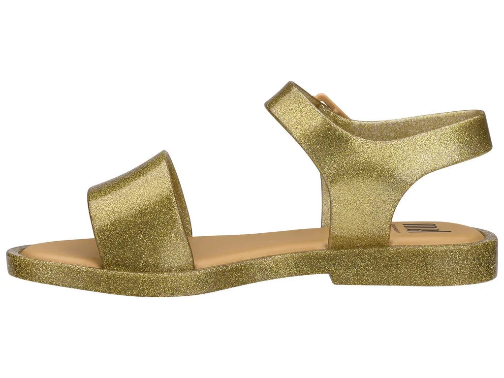 Mel Mar Golden Glitter Buckle Sandals For Girls