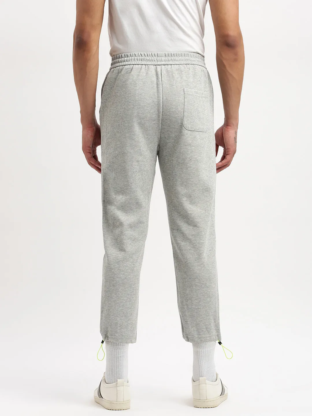 Men Slim Fit Solid Grey Track Pant