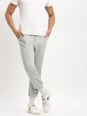 Men Slim Fit Solid Grey Track Pant