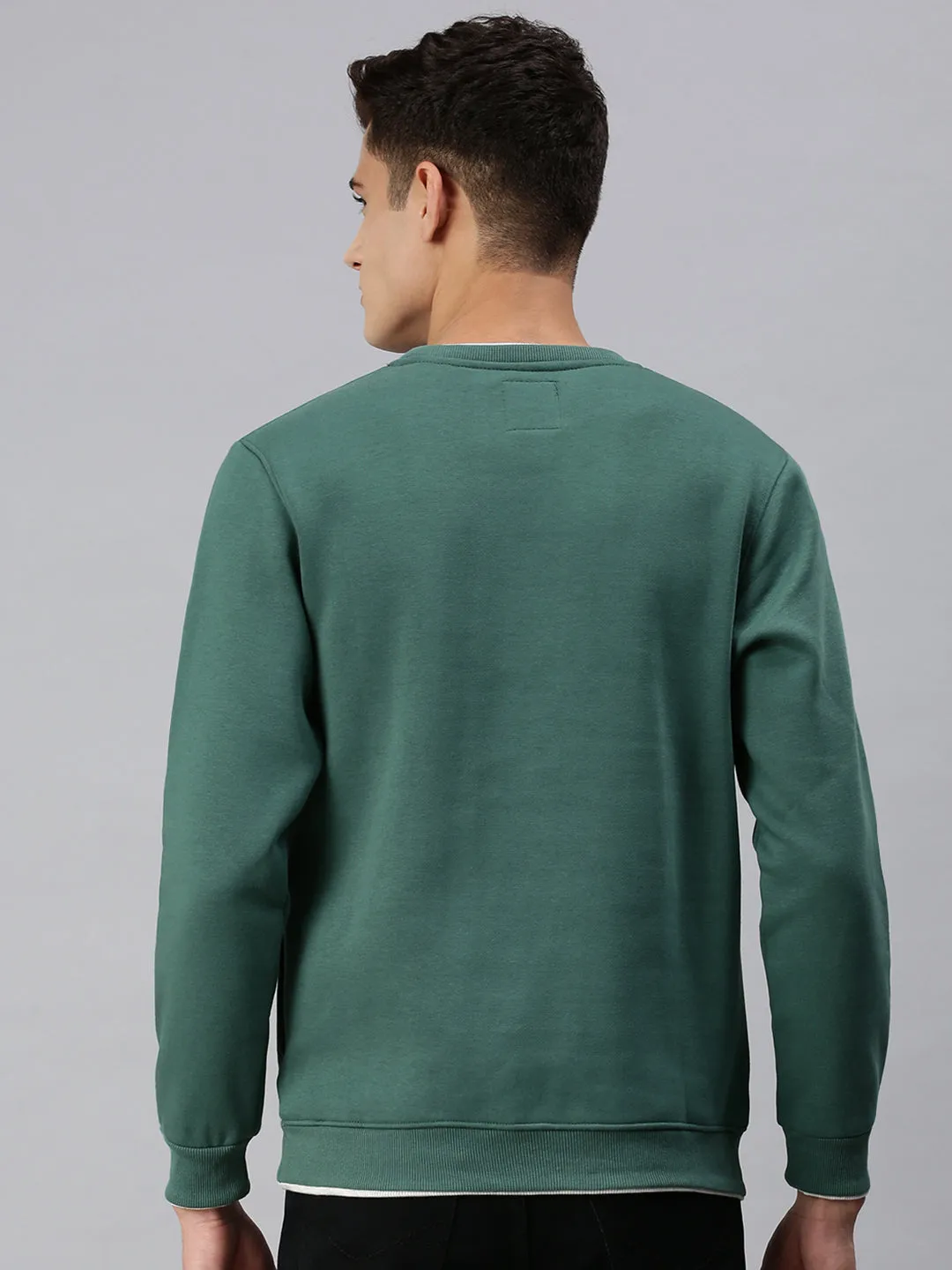 Men Solid Olive Sweatshirt