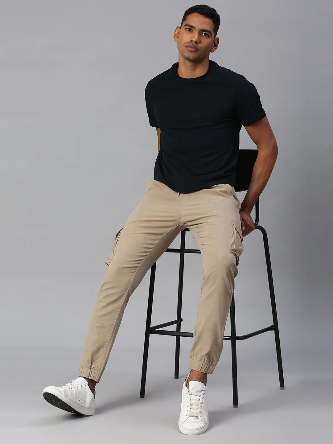 Men's Tapered Fit Cotton Joggers (Walnut)