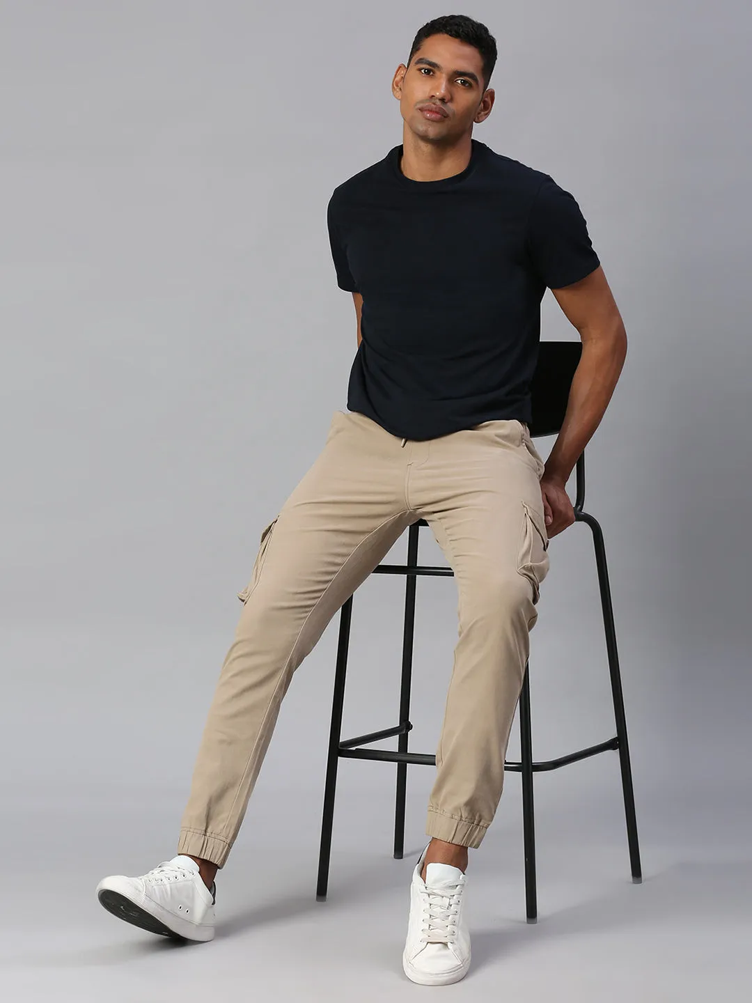 Men's Tapered Fit Cotton Joggers (Walnut)