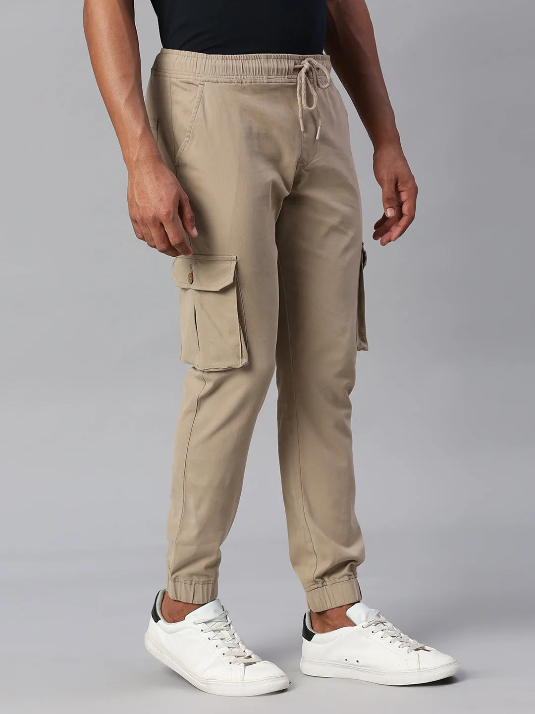 Men's Tapered Fit Cotton Joggers (Walnut)