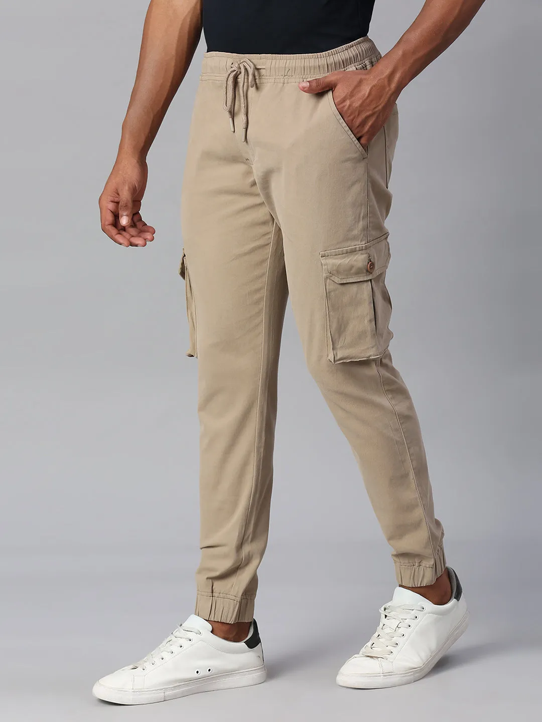 Men's Tapered Fit Cotton Joggers (Walnut)