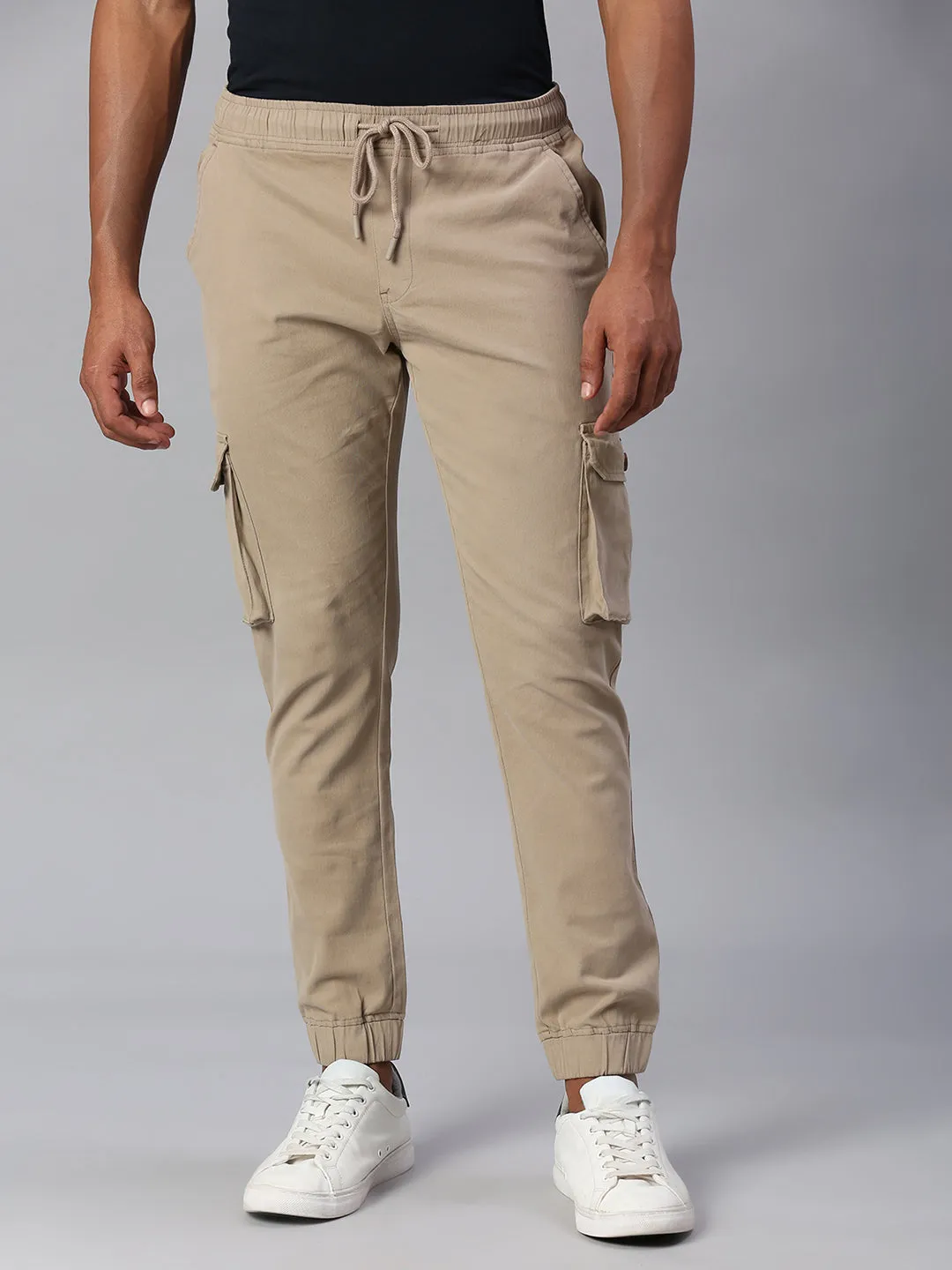 Men's Tapered Fit Cotton Joggers (Walnut)