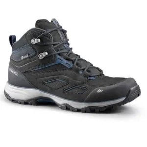 Men's waterproof mountain walking shoes - mh100 mid - black