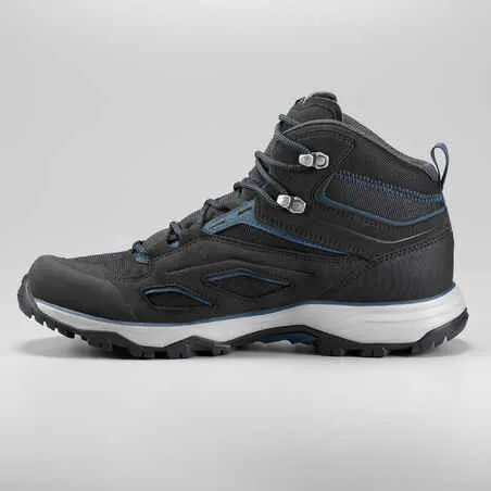 Men's waterproof mountain walking shoes - mh100 mid - black