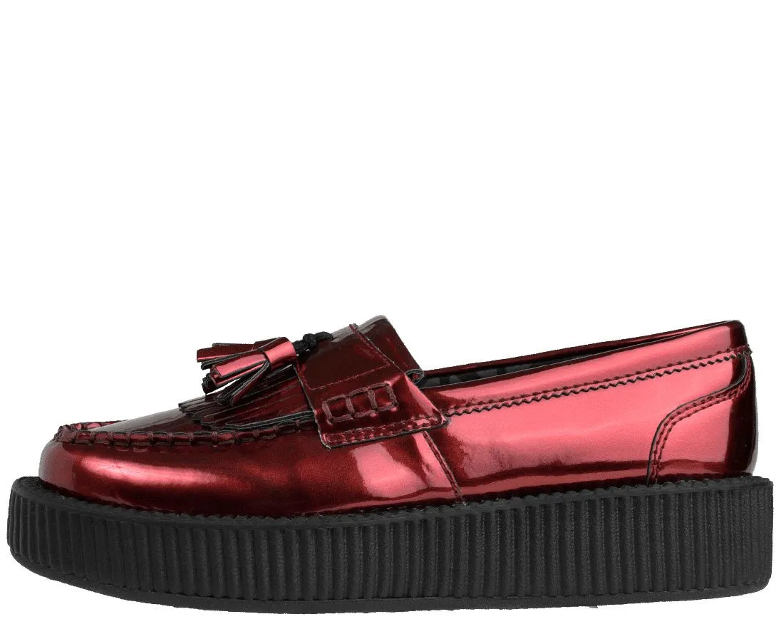 Metallic Burgundy Loafers