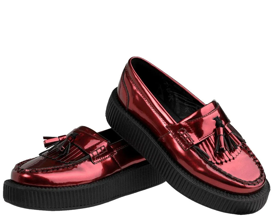 Metallic Burgundy Loafers