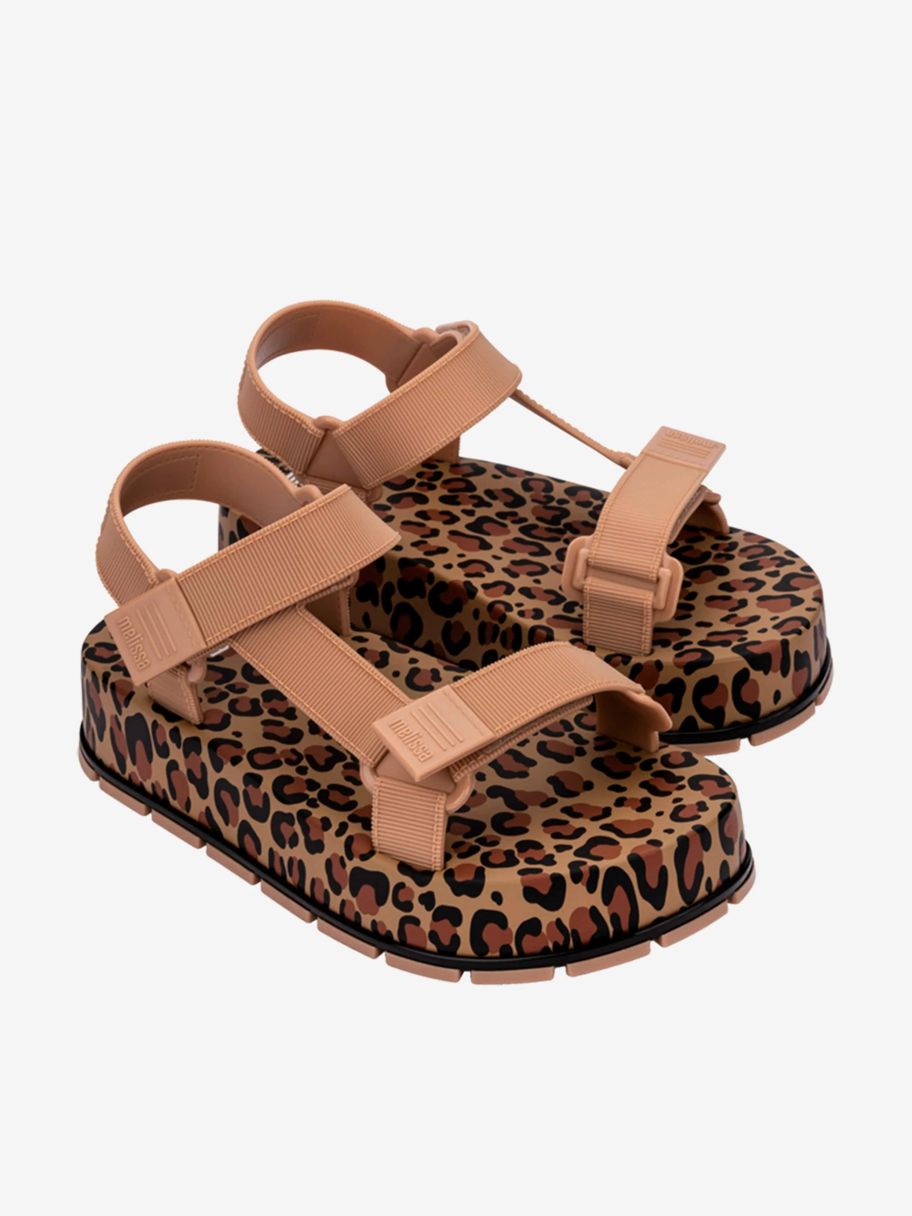 Mini Melissa Girls Flowing Papete Sandals in Beige