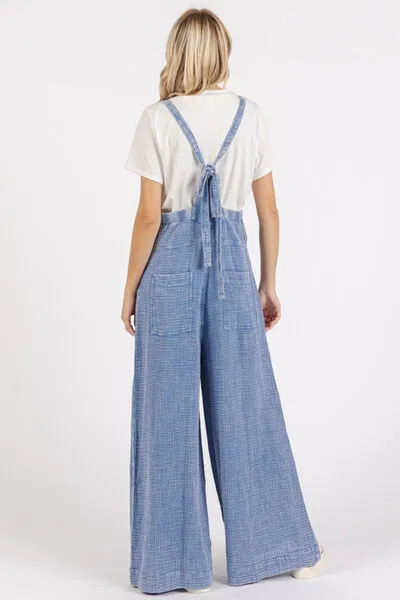 Mittoshop Textured Wide Leg Overalls