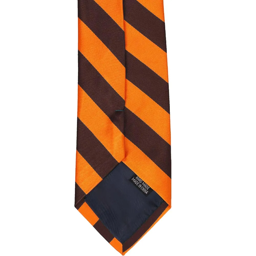 Orange and Brown Striped Tie