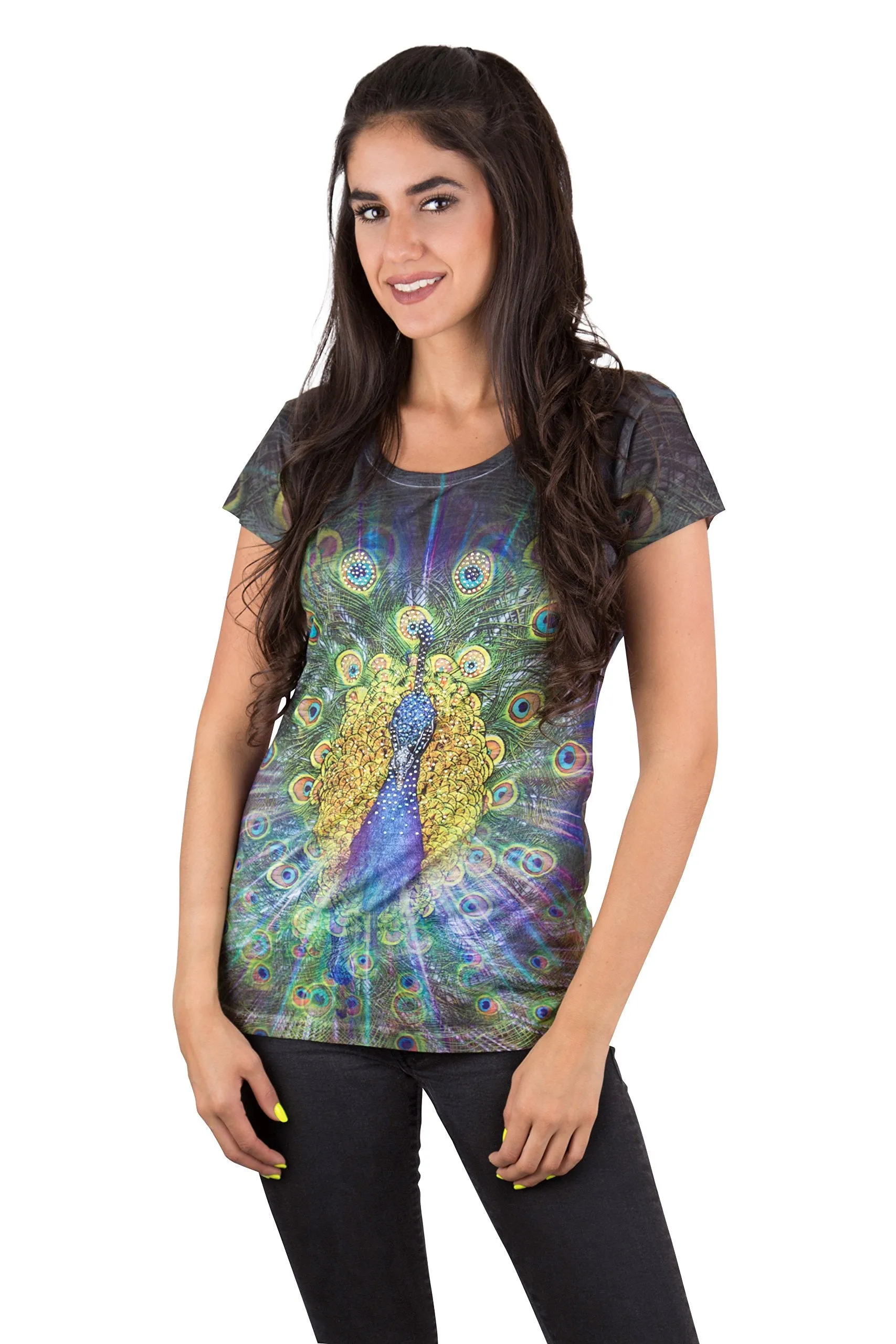 Peacock V-Neck T-Shirt