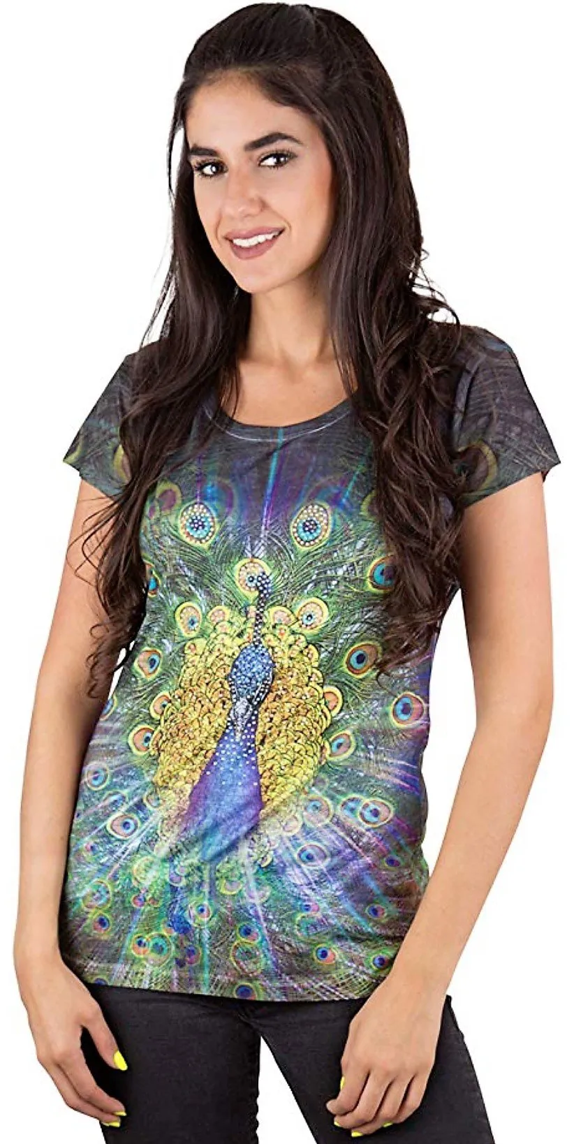 Peacock V-Neck T-Shirt