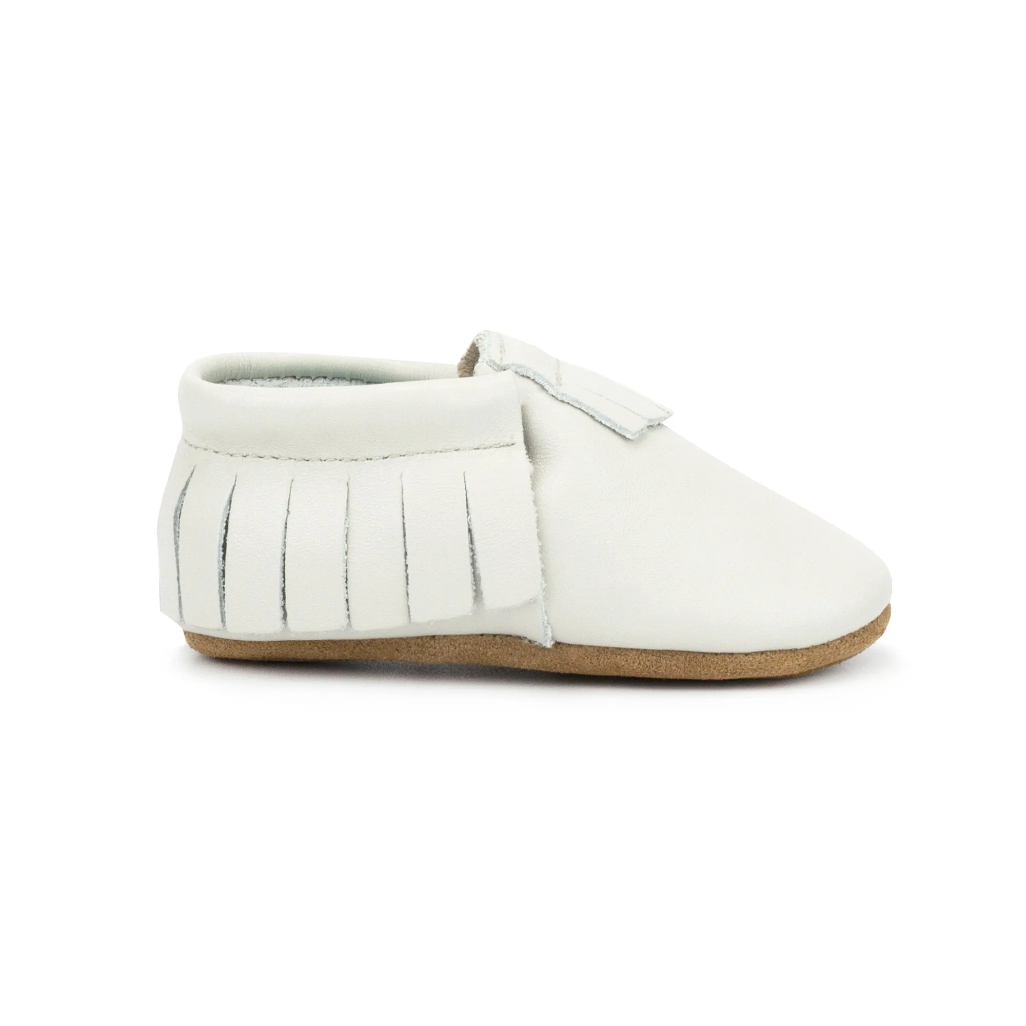 Pearl Leather Fringe Moccasins