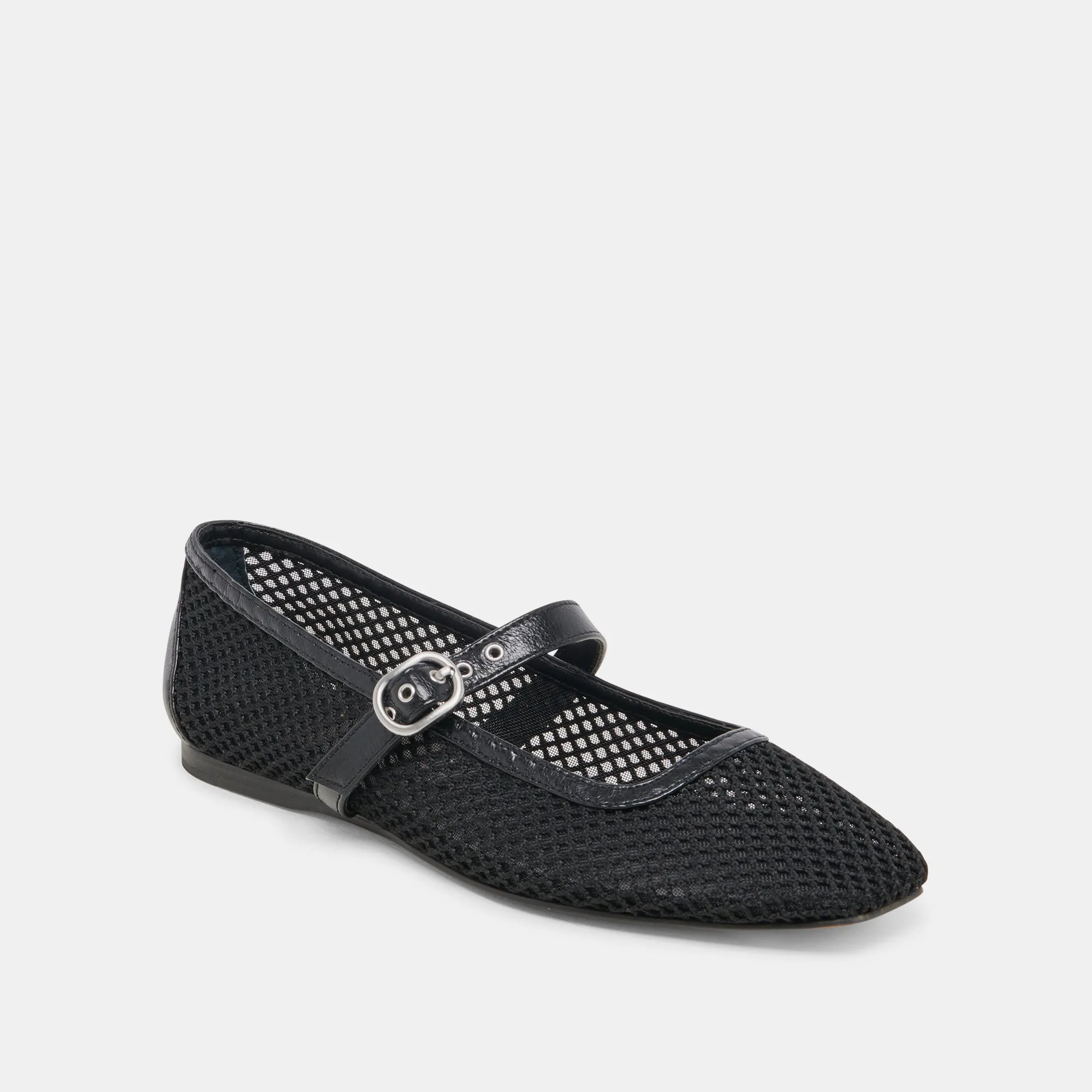 RODNI MESH BALLET FLATS BLACK WOVEN MESH