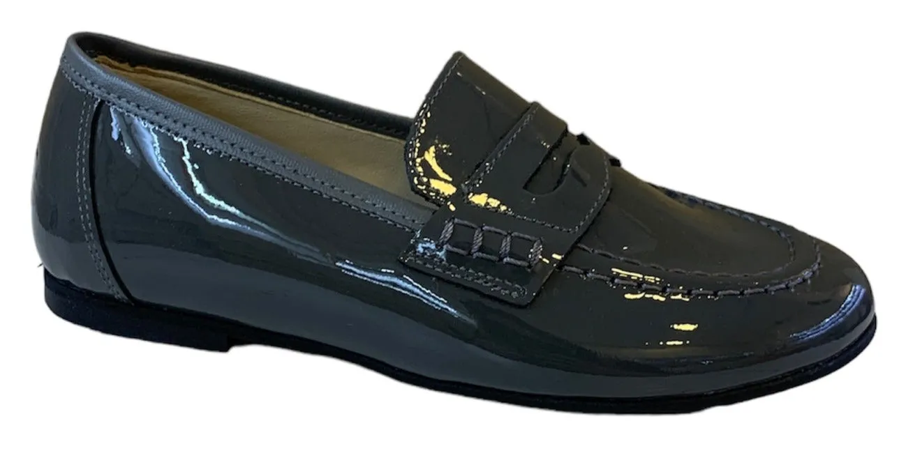 Shawn & Jeffery Grey Patent Leather Classic Loafer