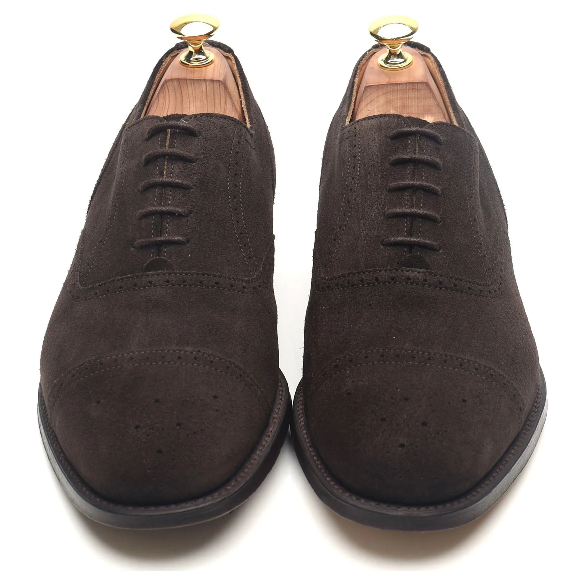 Shipton & Heneage 'Harris' Dark Brown Suede Oxford Brogues UK 8.5 F