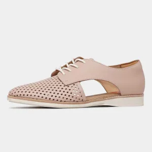 Sidecut Punch Chalk Pink Leather Lace Up Flats