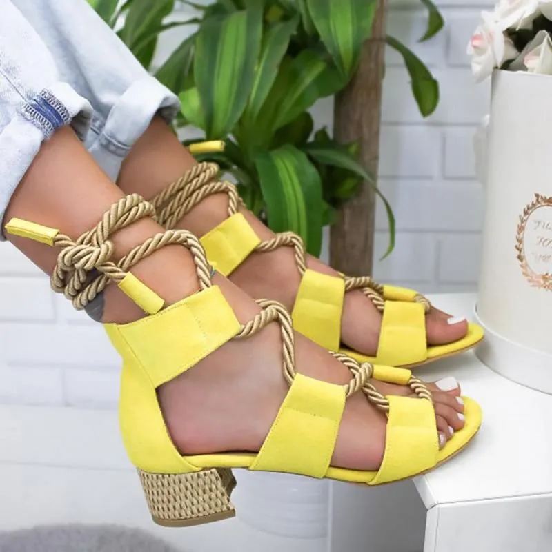 Summer Wedge Lace Up Platform Sandals