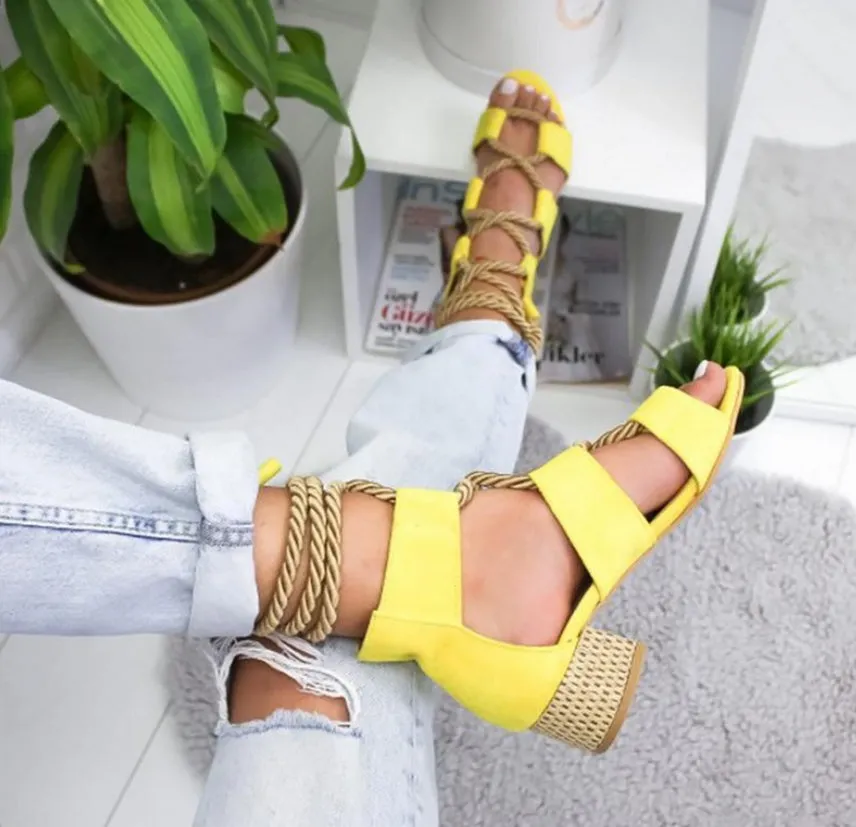 Summer Wedge Lace Up Platform Sandals