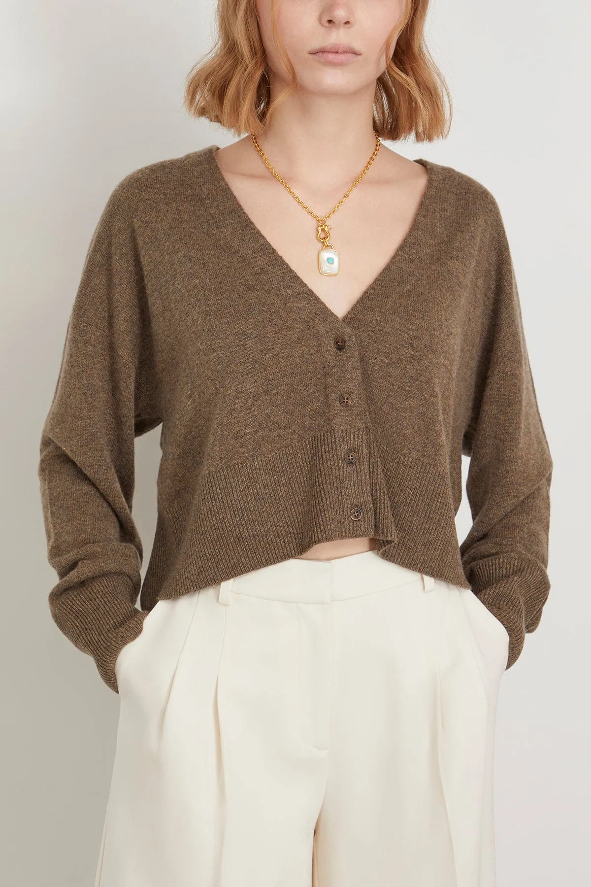 Sydney Short Cardigan in Olive