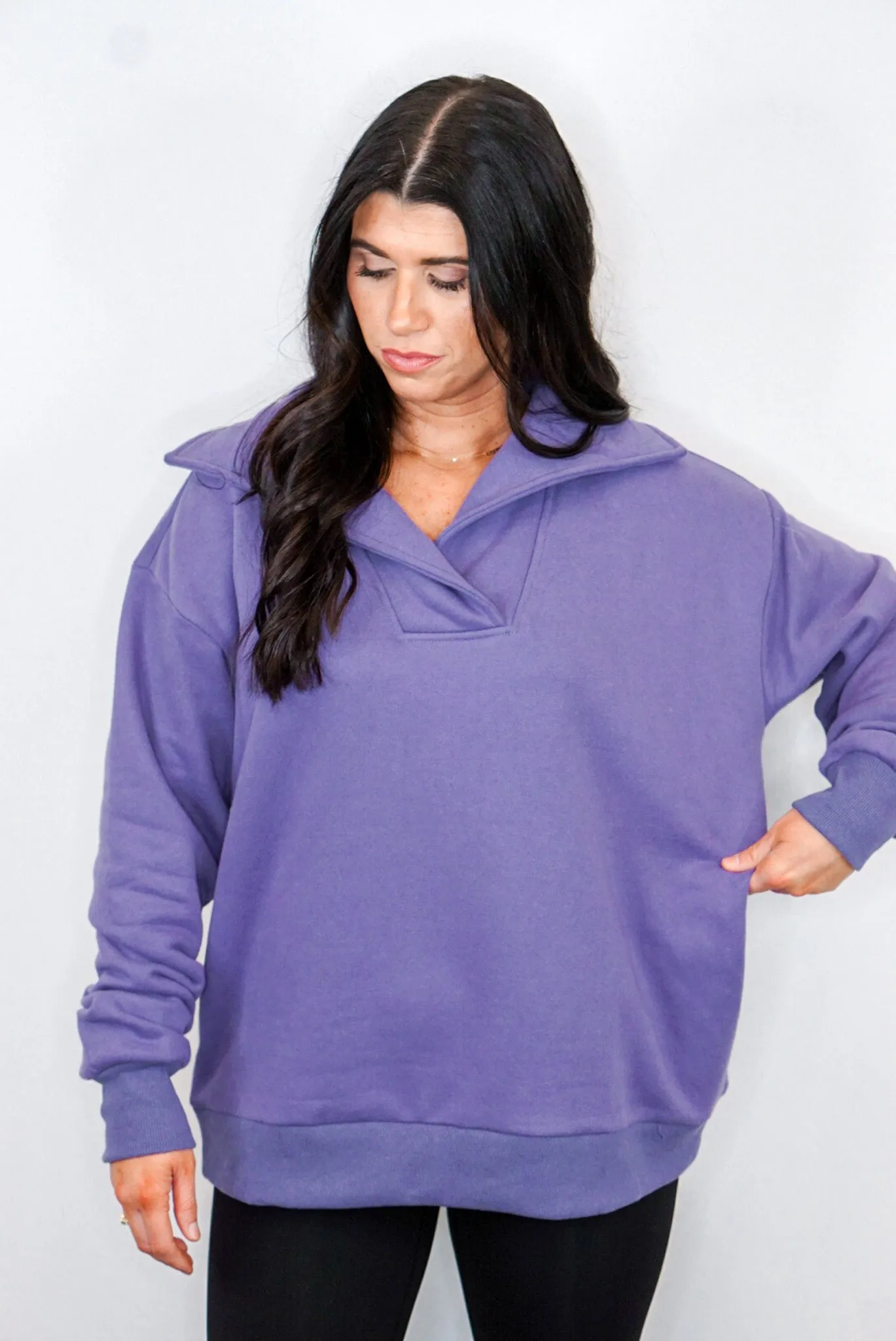 Terry Knit Perfection Lavender Pullover