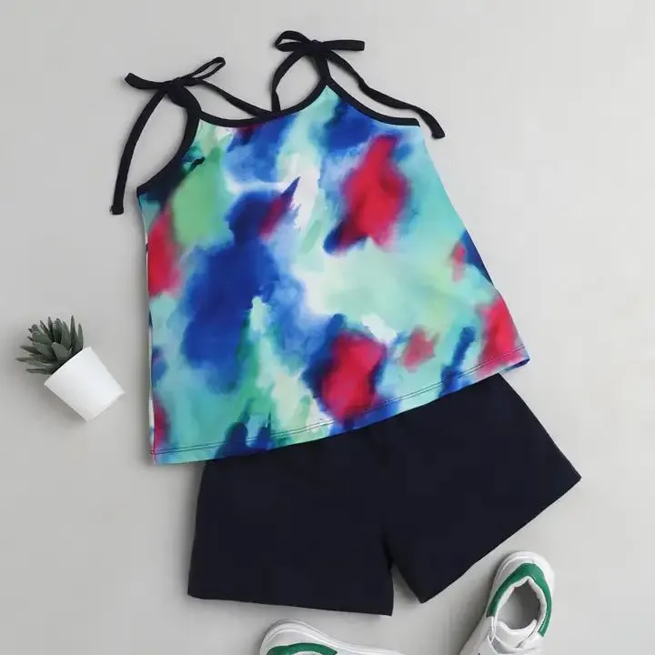 Tie and Dye Printed Open Strap Set