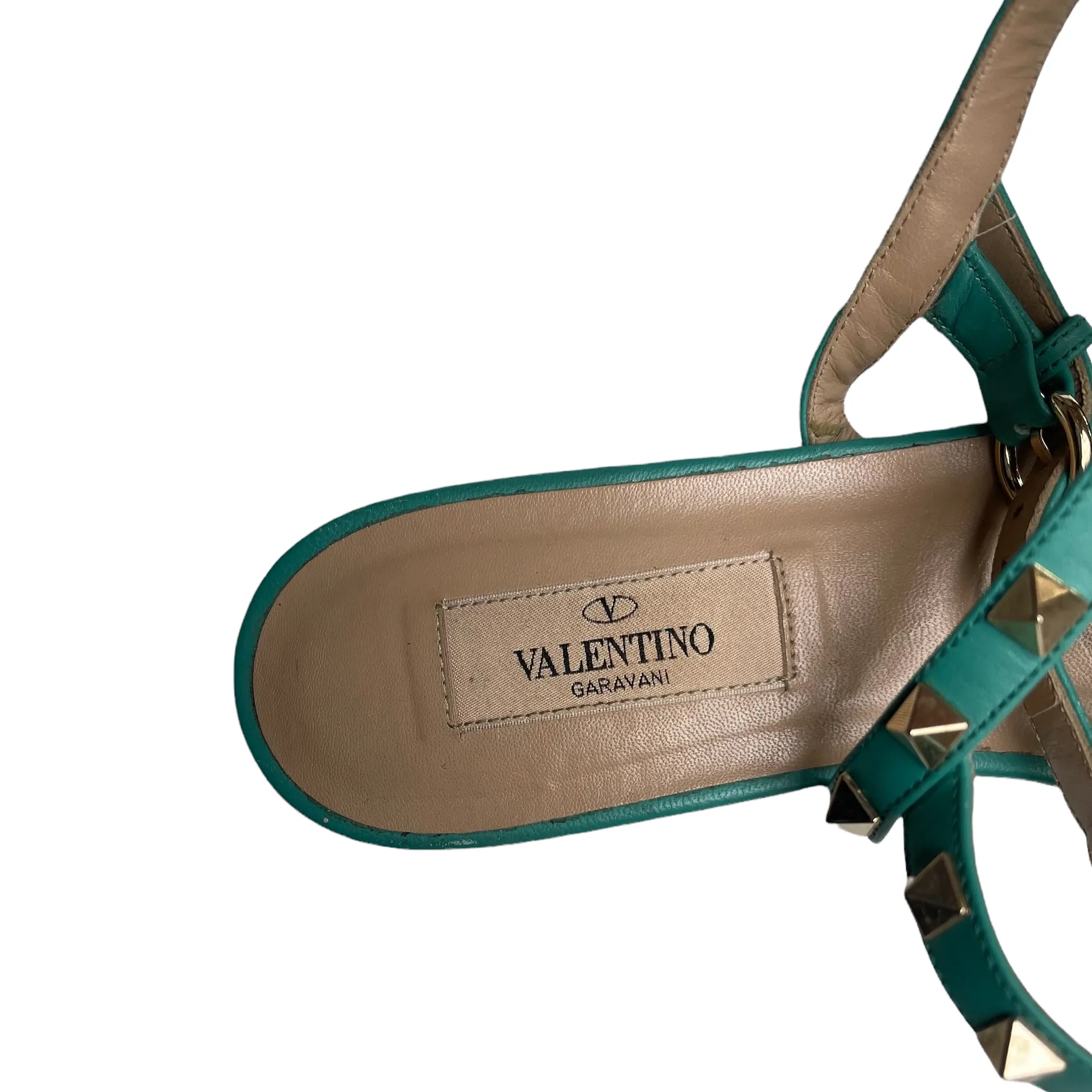 Turquoise Leather Gladiator Sandals - 8