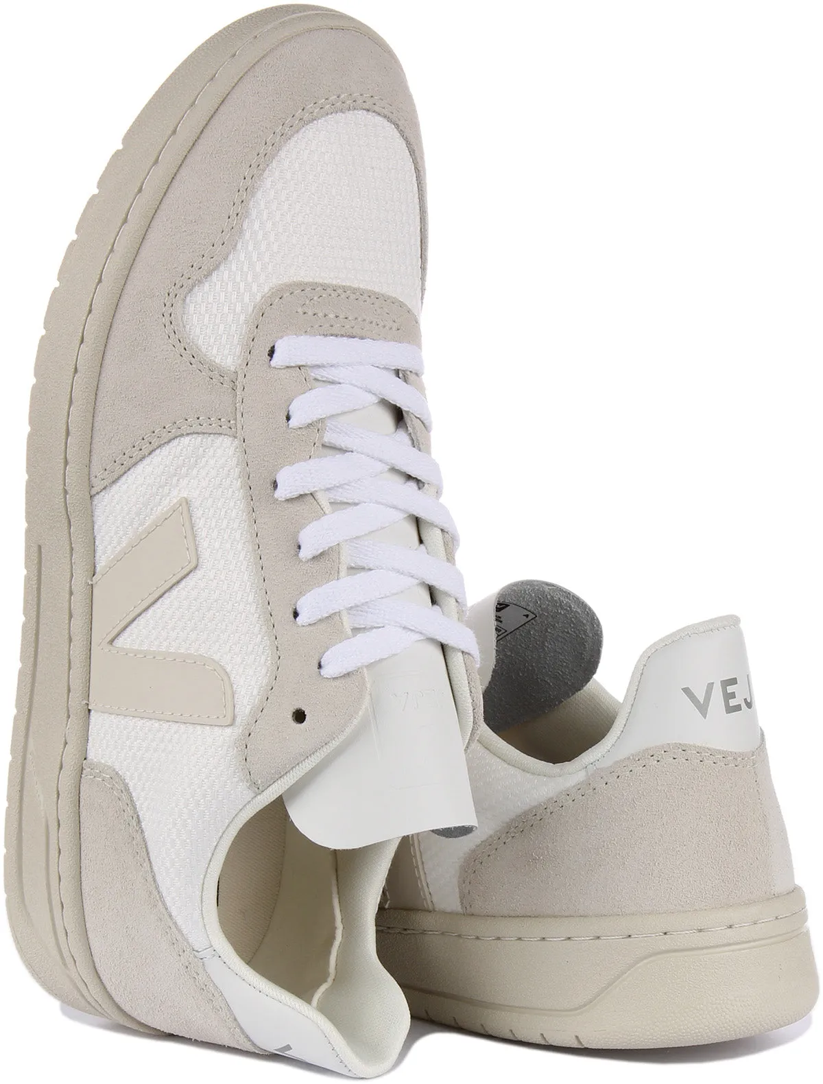 Veja V 10 B Mesh In White Grey For Men