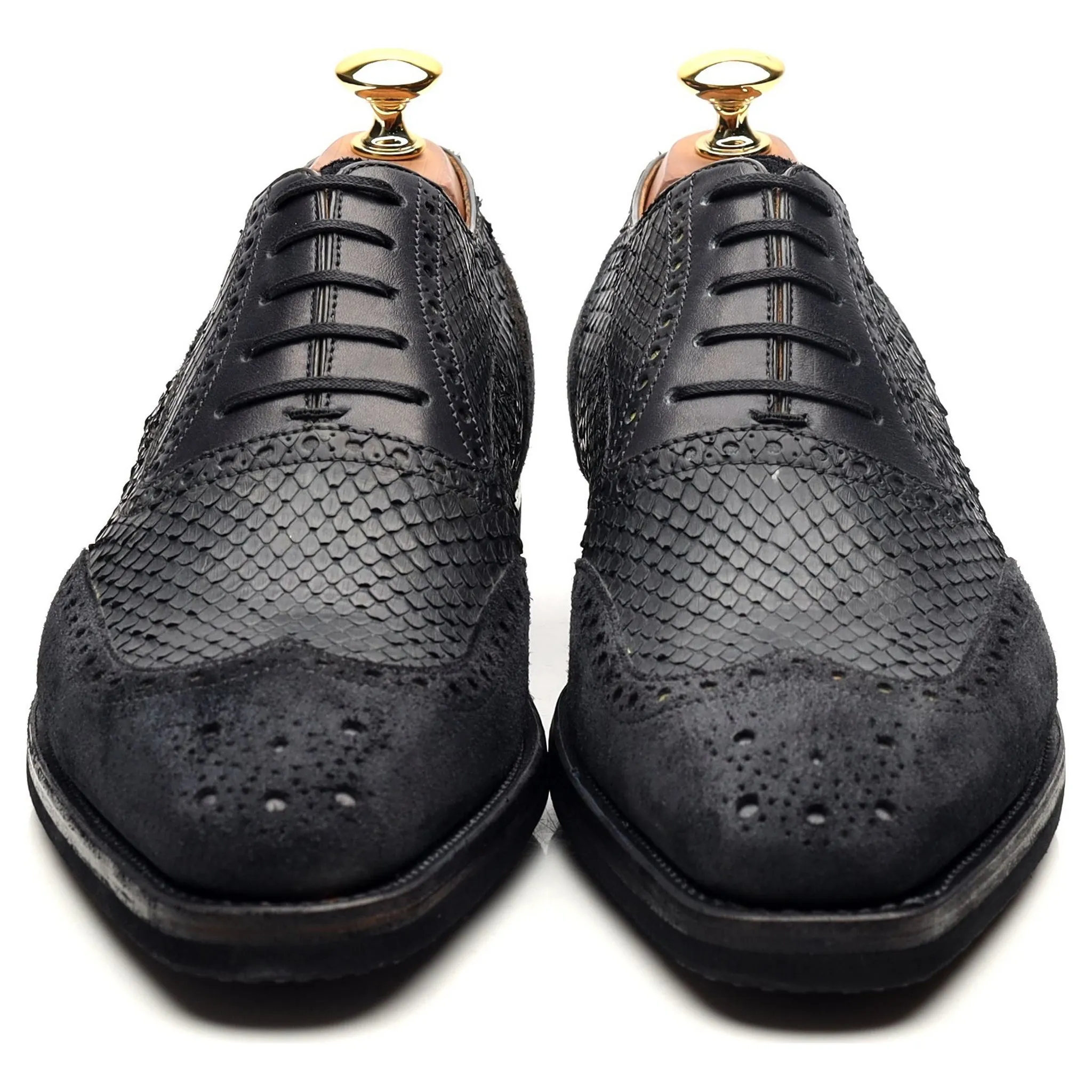 'Vendome' Bi-Material Black Leather Suede Oxford Brogues UK 6 E