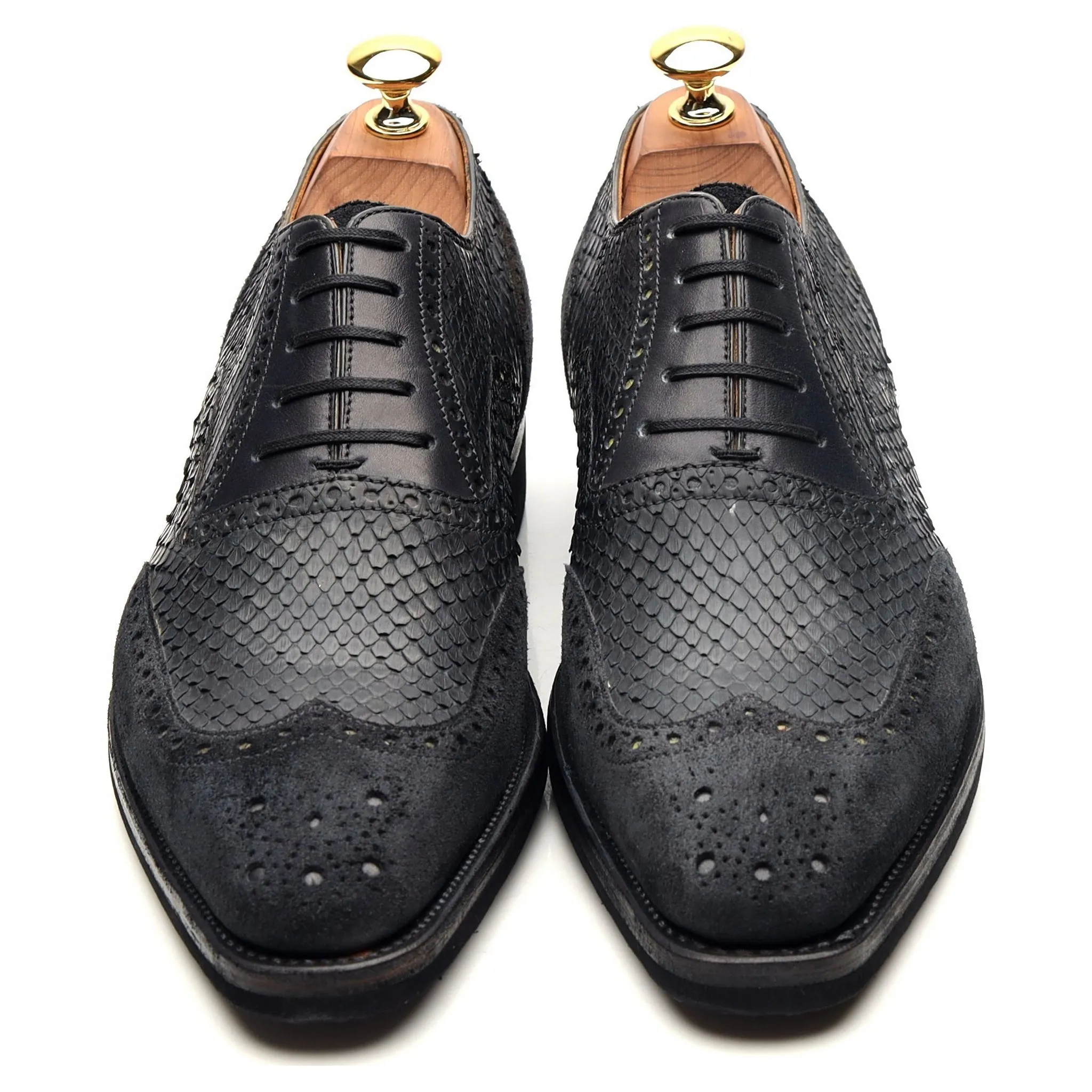 'Vendome' Bi-Material Black Leather Suede Oxford Brogues UK 6 E