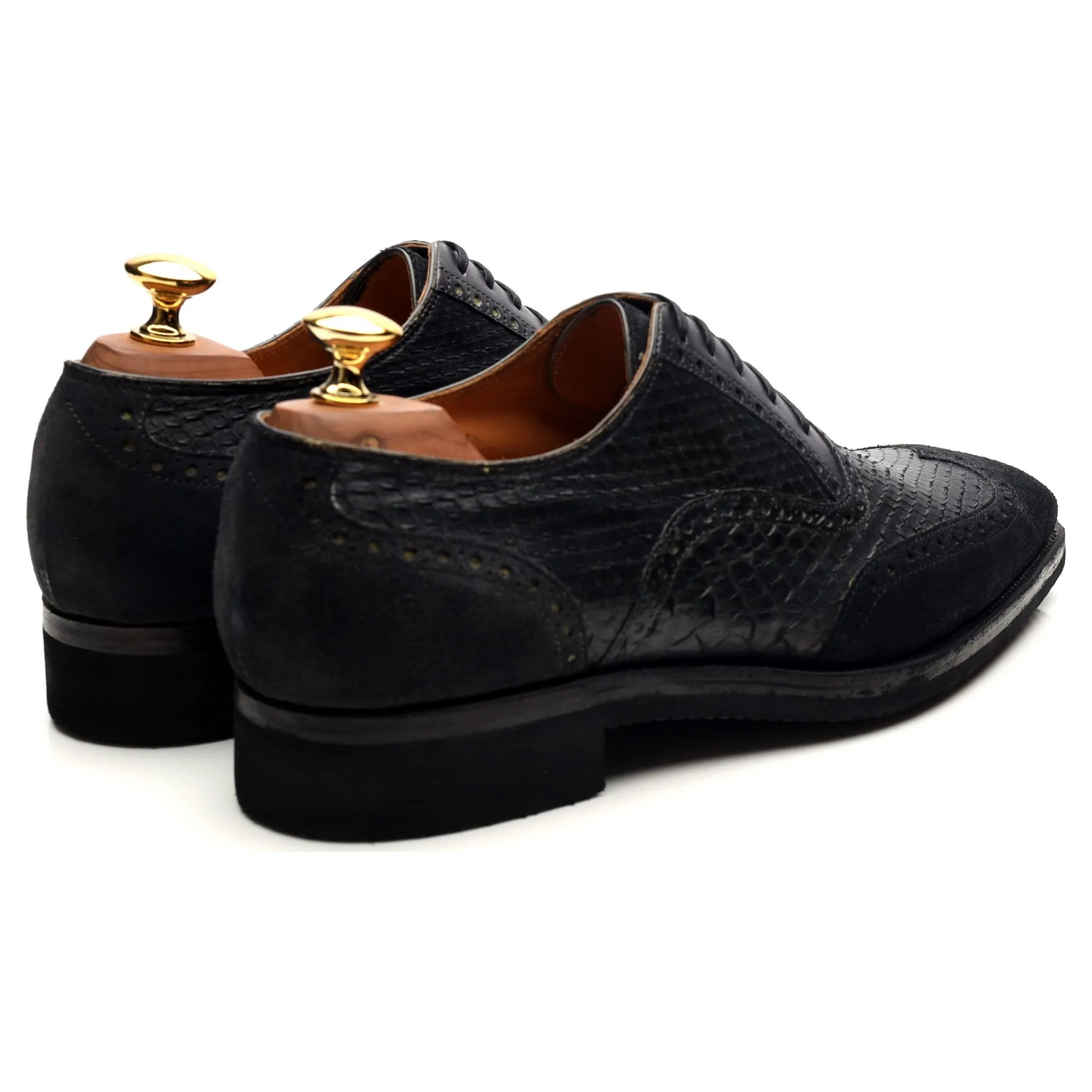 'Vendome' Bi-Material Black Leather Suede Oxford Brogues UK 6 E