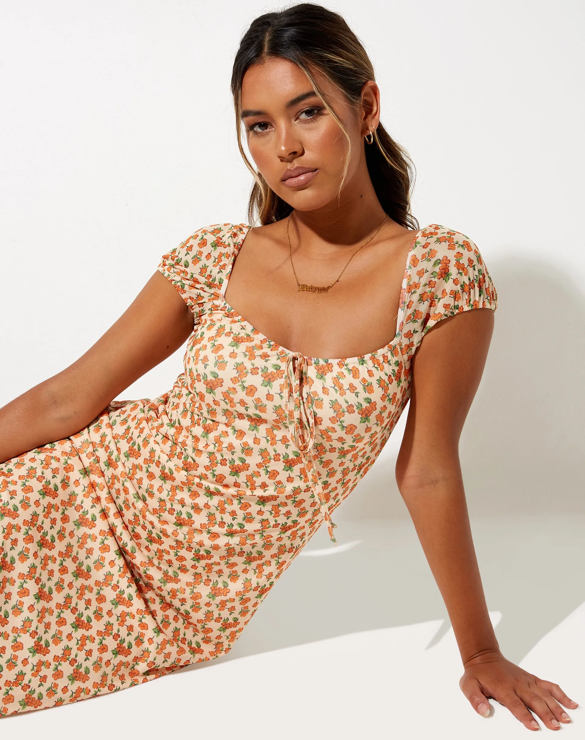 Windy Midi Dress in Summer Bloom