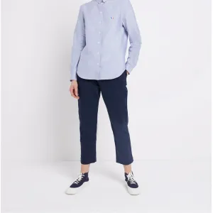 Women Oxford Tricolor Fox Patch Classic Shirt - Navy