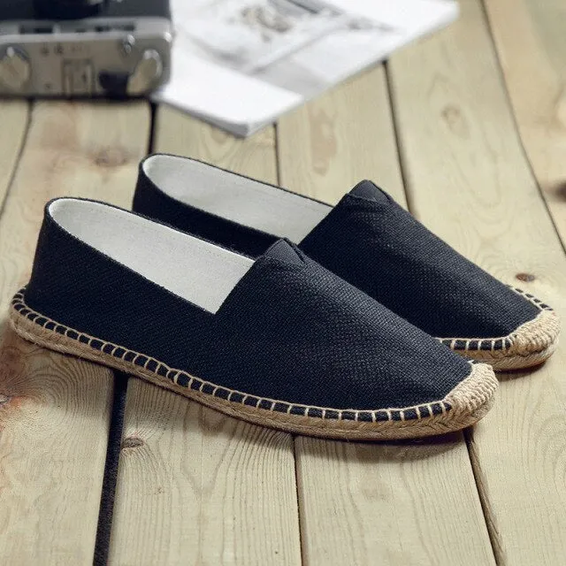 Women Summer Linen Breathable Casual Flats Shoes Mens Espadrilles Loafers Fashion Boy Canvas Shoes Fisherman Driving Footwear