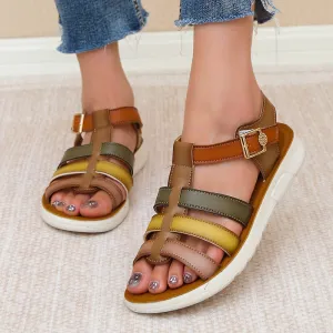 Women's Buckle Strap Soft Sole Open Toe Anti-skid Summer Shoes Casual Versatile Fisherman Sandals